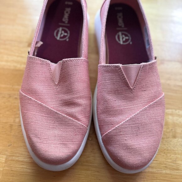 Tom’s Alpargata Earthwise Slip On Shoe Size W9.5 Pink - Picture 1 of 8